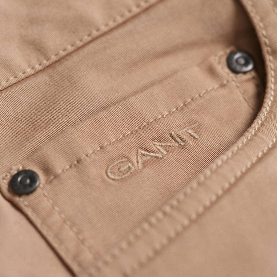 Barneklaer Gant | Gant Loose Fit Chinos Til Barn Og Ungdom, Dark Khaki