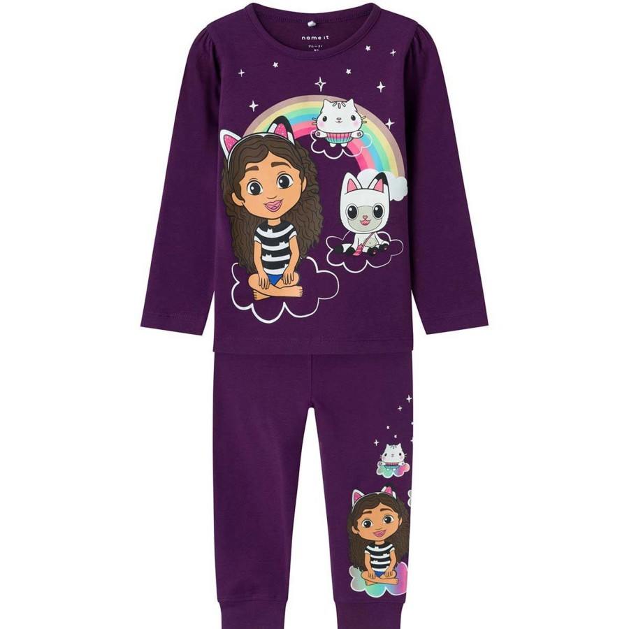 Barneklaer Name It | Name It Orina Gabby'S Dukkehus Pyjamas Smabarn, Plum