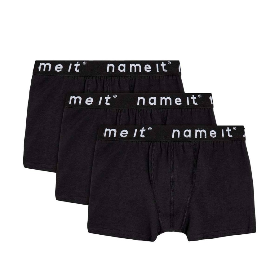 Barneklaer Name It | Name It 3-Pack Boxere Til Barn, Black