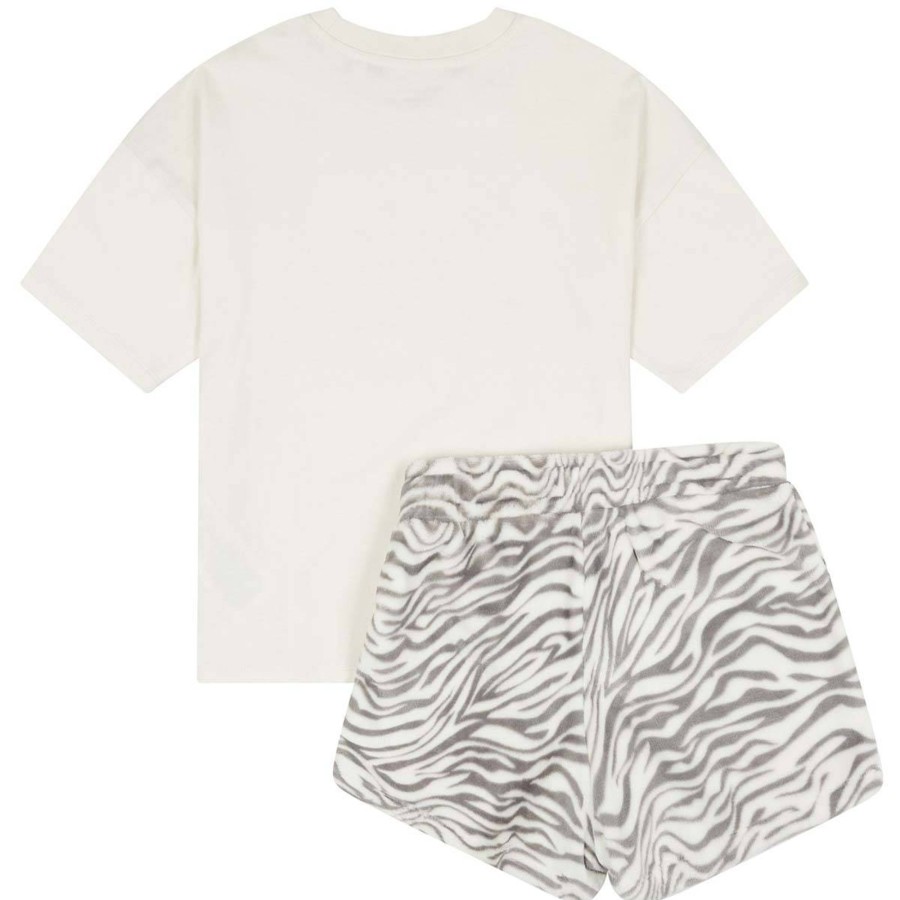 Barneklaer Juicy Couture | Juicy Couture Tiger Shorts-Sett I Fleece, Vanilla Ice