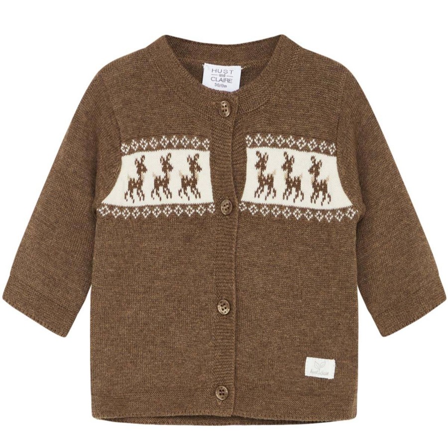 Barneklaer Hust&Claire | Hust & Claire Cello Cardigan Til Baby, Cub Brown