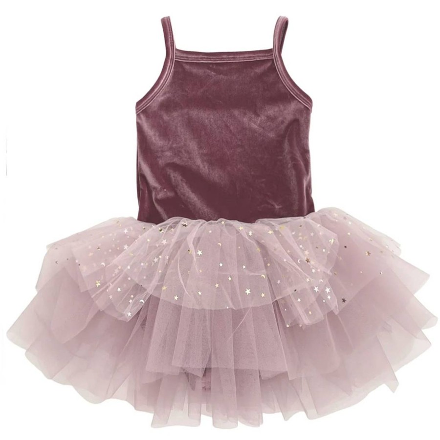 Barneklaer Dolly | Dolly Stars & Moon Ballettkjole, Dusty Violet