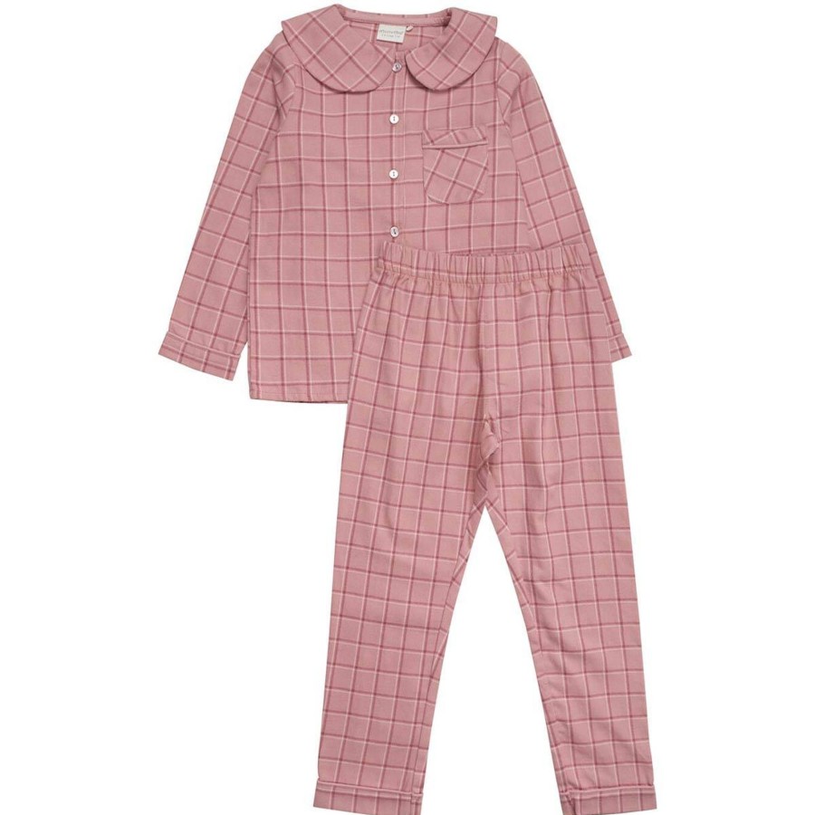 Barneklaer MinyMo | Minymo 2-Delt Pyjamas Til Barn, Ash Rose