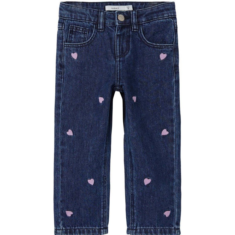 Barneklaer Name It | Name It Rose 8141 Jeans Til Smabarn, Dark Blue Denim