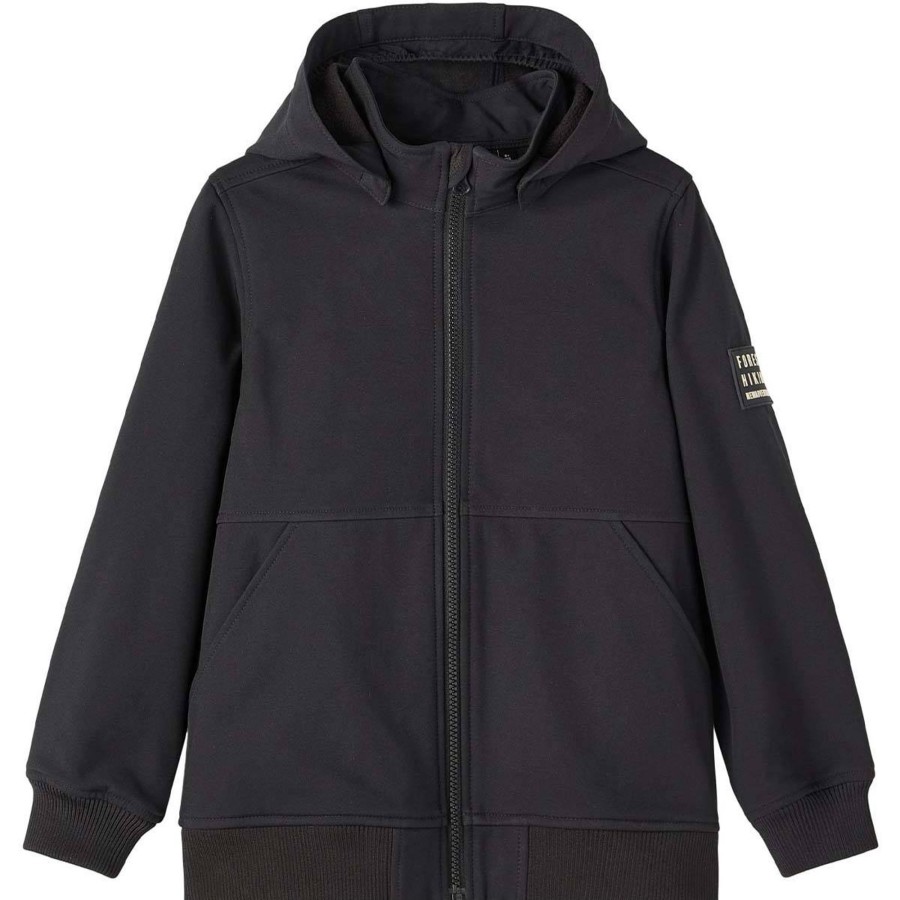 Yttertoy Og Sko Name It | Name It Alfa Softshell Jakke Til Barn Og Ungdom, Black