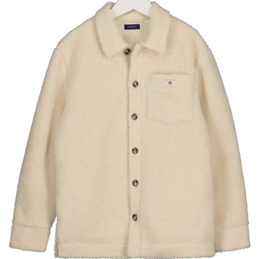 Yttertoy Og Sko Gant | Gant Sherpa Fleece Jakke I Teddystoff, Creme