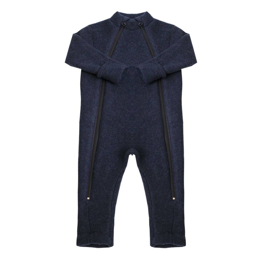 Yttertoy Og Sko Joha | Joha Ullfleece Heldress Til Baby Med Glidelas, Navy