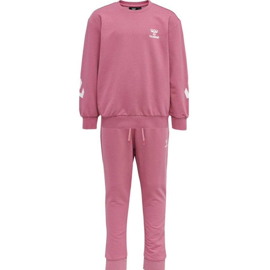 Barneklaer Hummel | Hummel Venti Tracksuit Sett Til Barn, Heather Rose