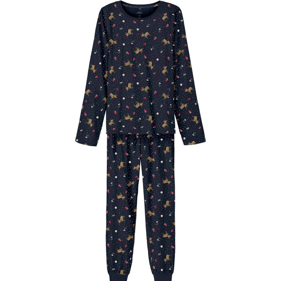 Barneklaer Name It | Name It Vismas Julepyjamas Til Dame, Dark Sapphire