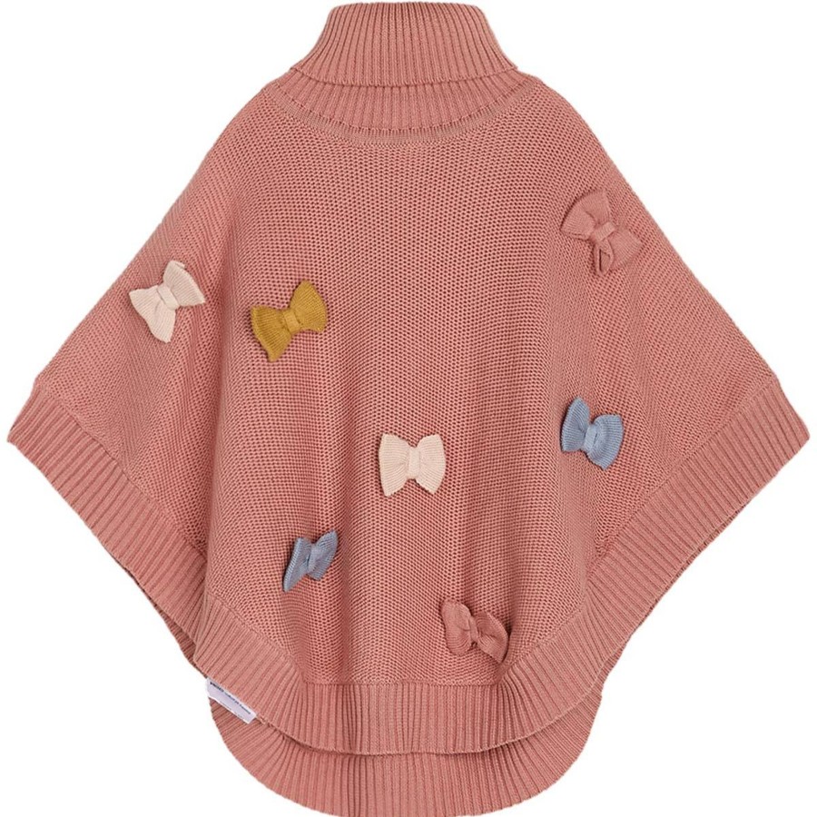 Barneklaer Hust&Claire | Hust & Claire Pauline Strikket Poncho Til Barn, Ash Rose