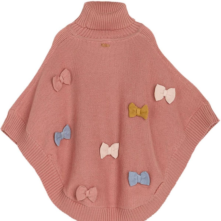 Barneklaer Hust&Claire | Hust & Claire Pauline Strikket Poncho Til Barn, Ash Rose