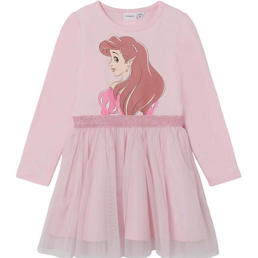 Barneklaer Name It | Name It Salina Ariel Kjole Til Smabarn, Parfait Pink