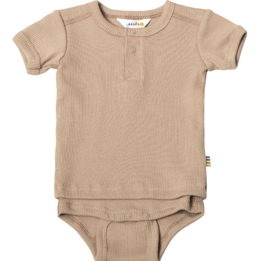 Barneklaer Joha | Joha Ribbet Body Med T-Skjorte, Beige