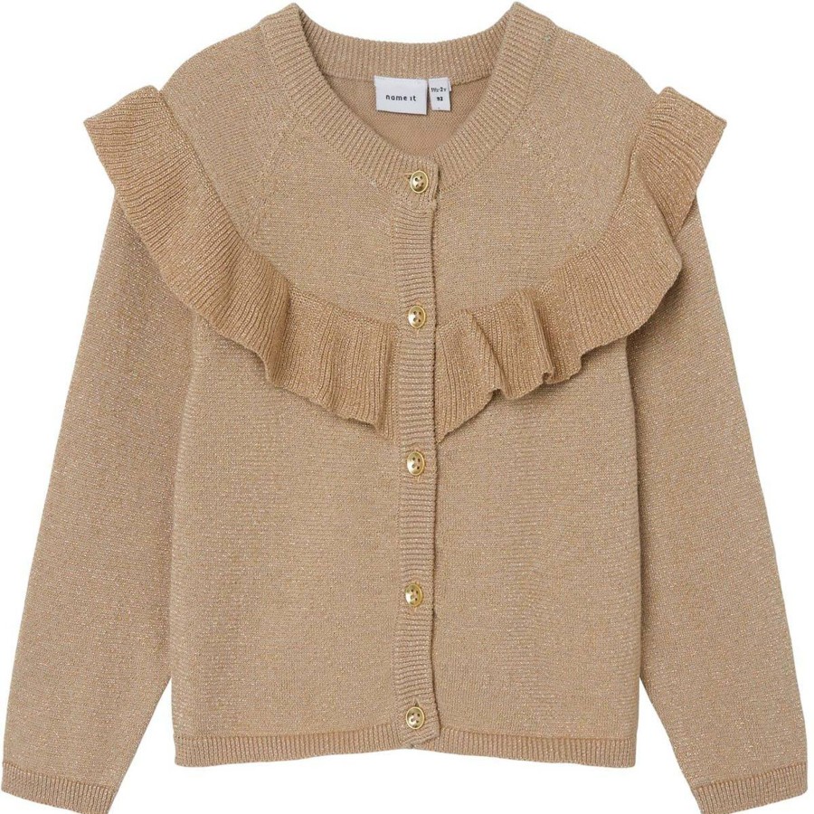 Barneklaer Name It | Name It Resine Cardigan Til Smabarn, Oxford Tan