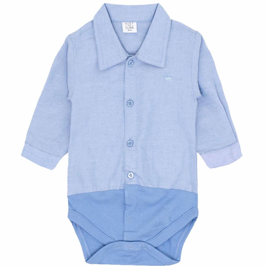 Barneklaer Hust&Claire | Hust & Claire Birger Skjortebody, Light Blue