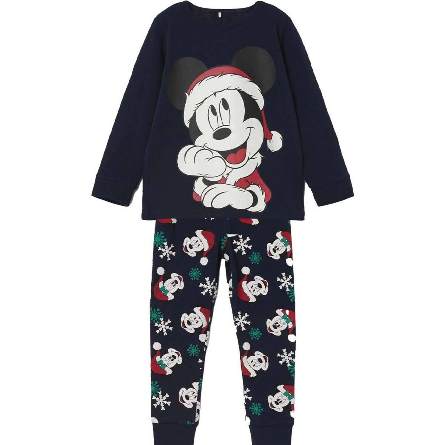 Barneklaer Name It | Name It Opy Mikke Mus Julepyjamas Til Barn, Dark Sapphire