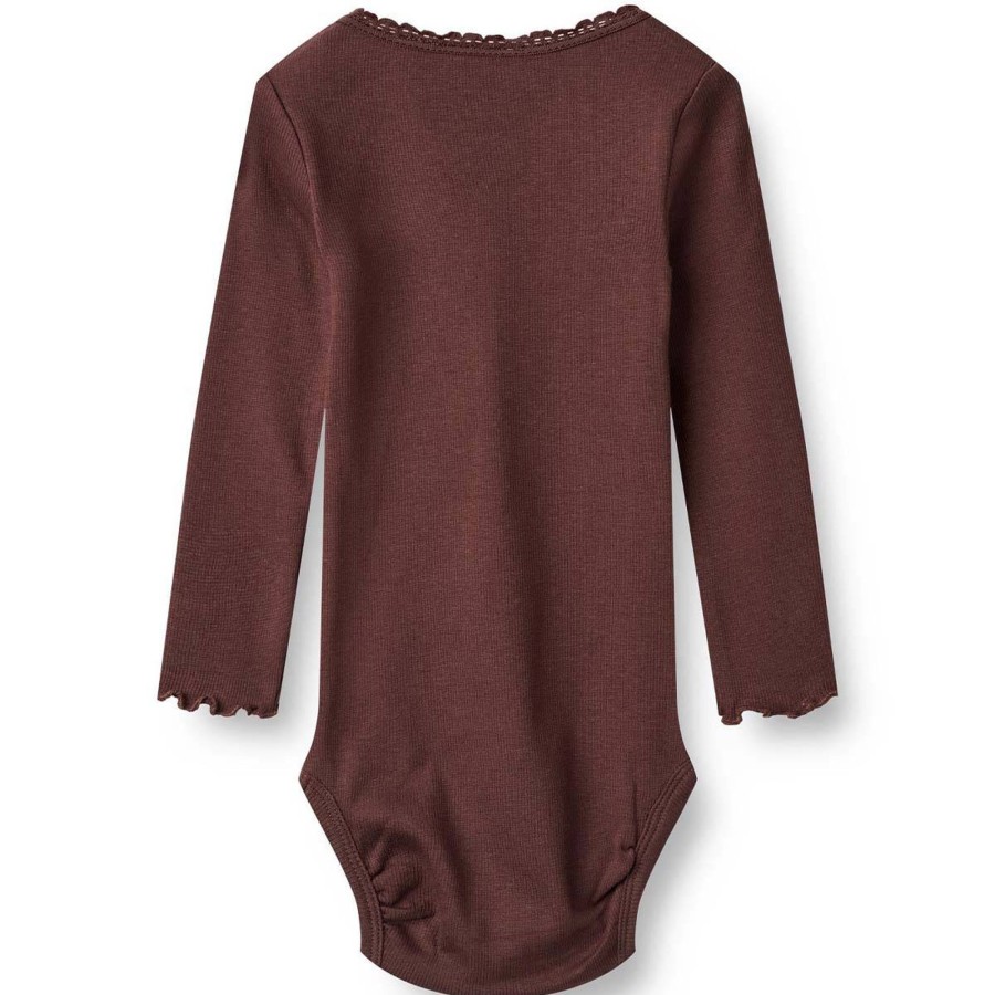 Barneklaer Wheat | Wheat Lotta Rib Lace Body, Aubergine