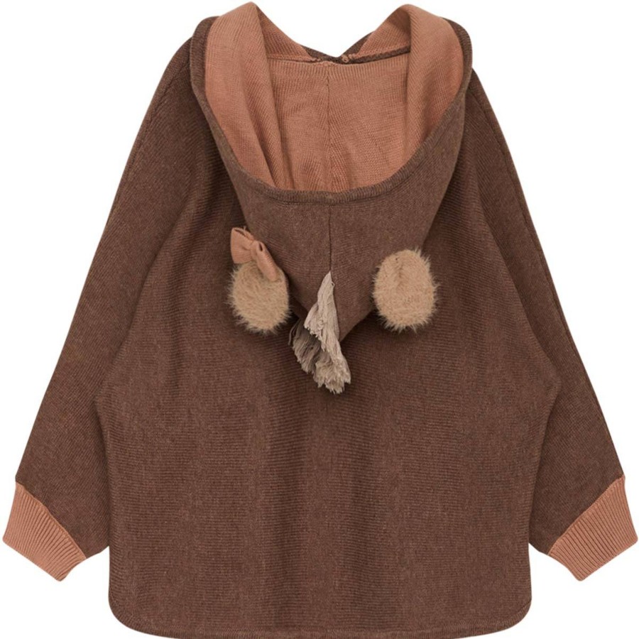 Barneklaer Hust&Claire | Hust & Claire Poppy Poncho Til Barn, Toffee Melange