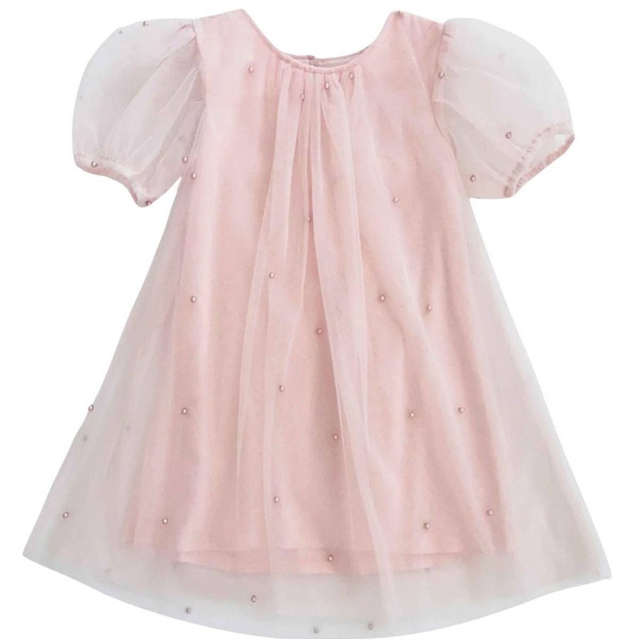 Barneklaer Dolly | Dolly Pearl Tyllkjole Med Puffermer, Pink