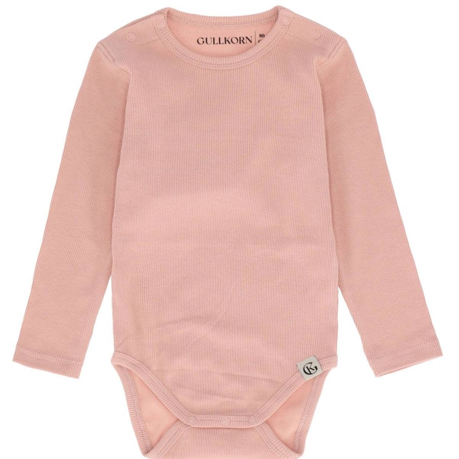 Barneklaer Gullkorn | Gullkorn Svalen Ribb Body, Soft Rosa