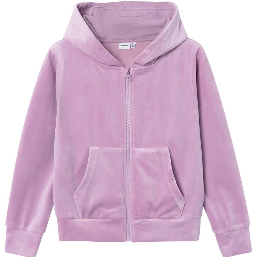 Barneklaer Name It | Name It Frolone Velour Zip Jakke Til Barn, Lavender Mist