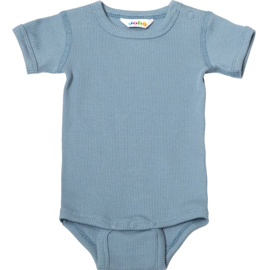 Barneklaer Joha | Joha Ribbet Kortermet Body, Blue