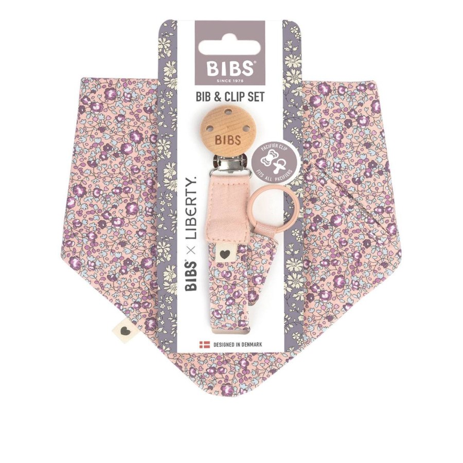 Barneklaer Bibs | Bibs Liberty Smekke Og Smokkesnor, Eloise Blush