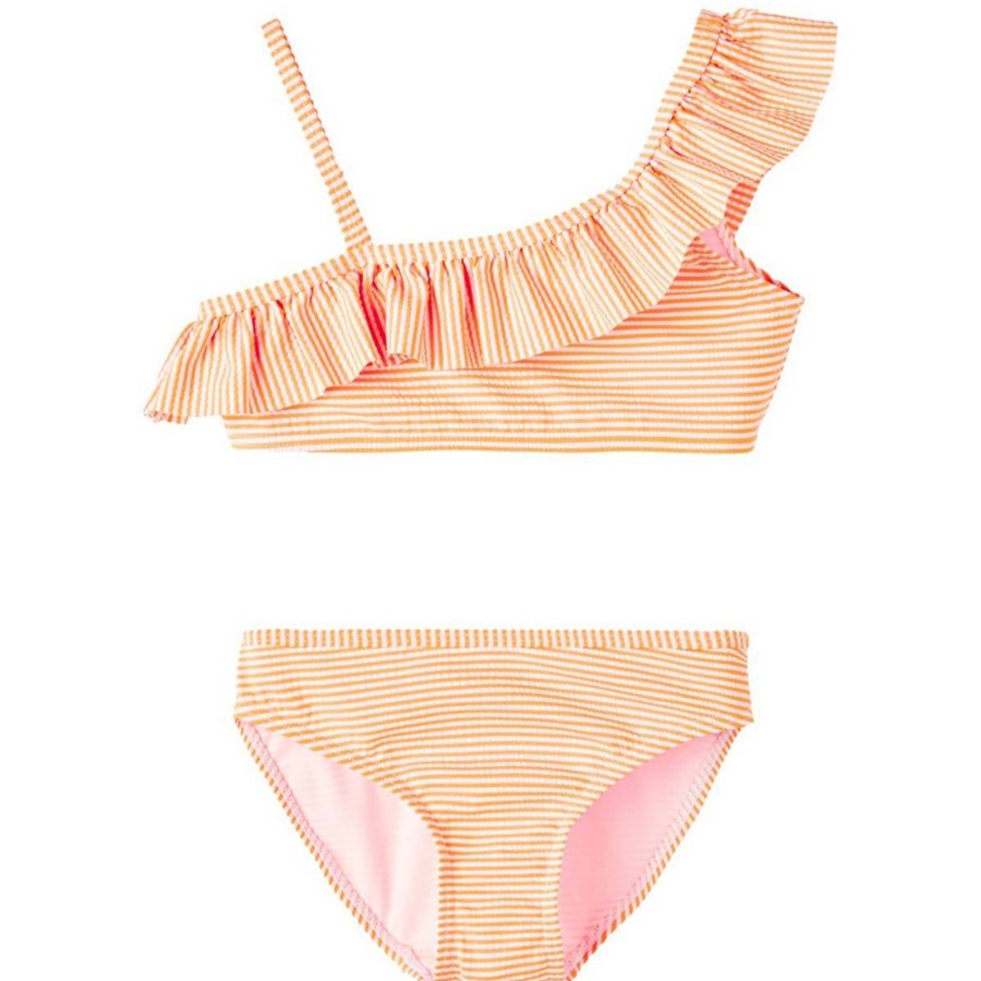 Barneklaer Name It | Name It Ziline Bikini Til Barn Og Ungdom, Orange Pop