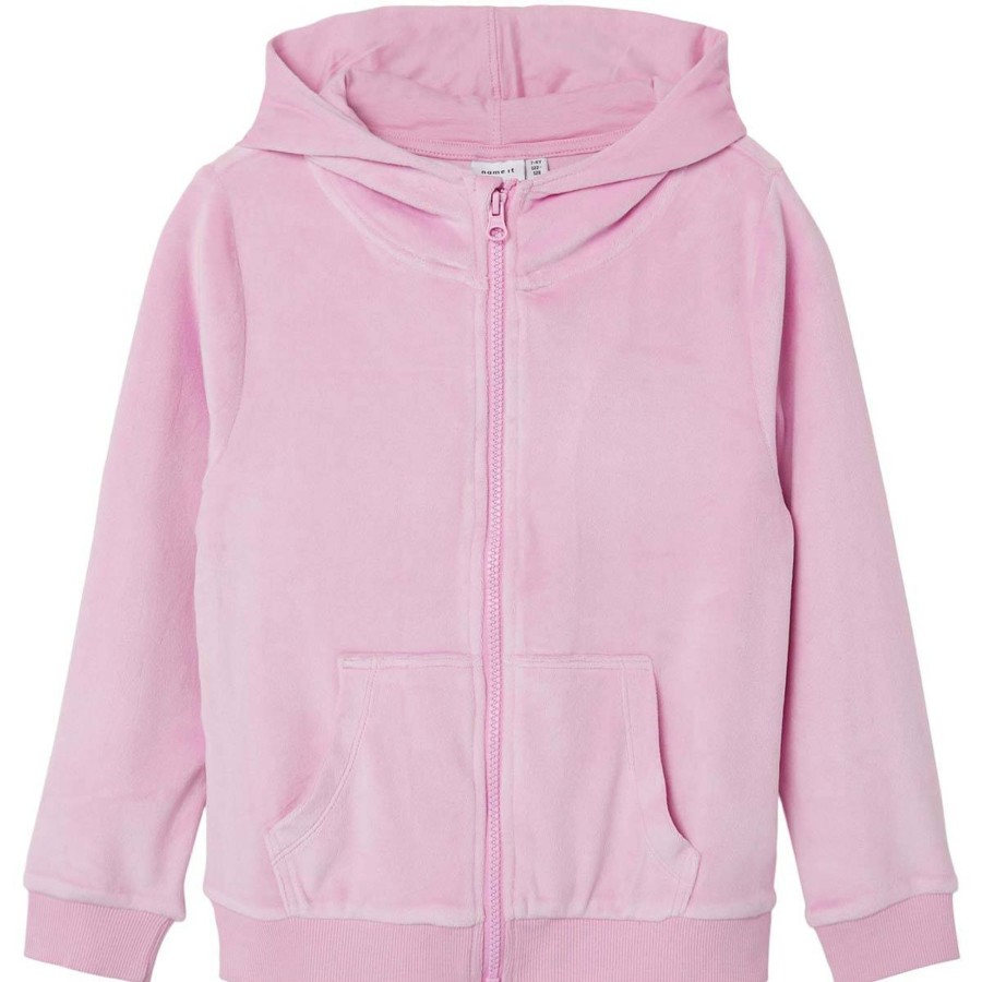 Barneklaer Name It | Name It Najala Velour Zip Jakke Til Barn, Lilac Chiffon