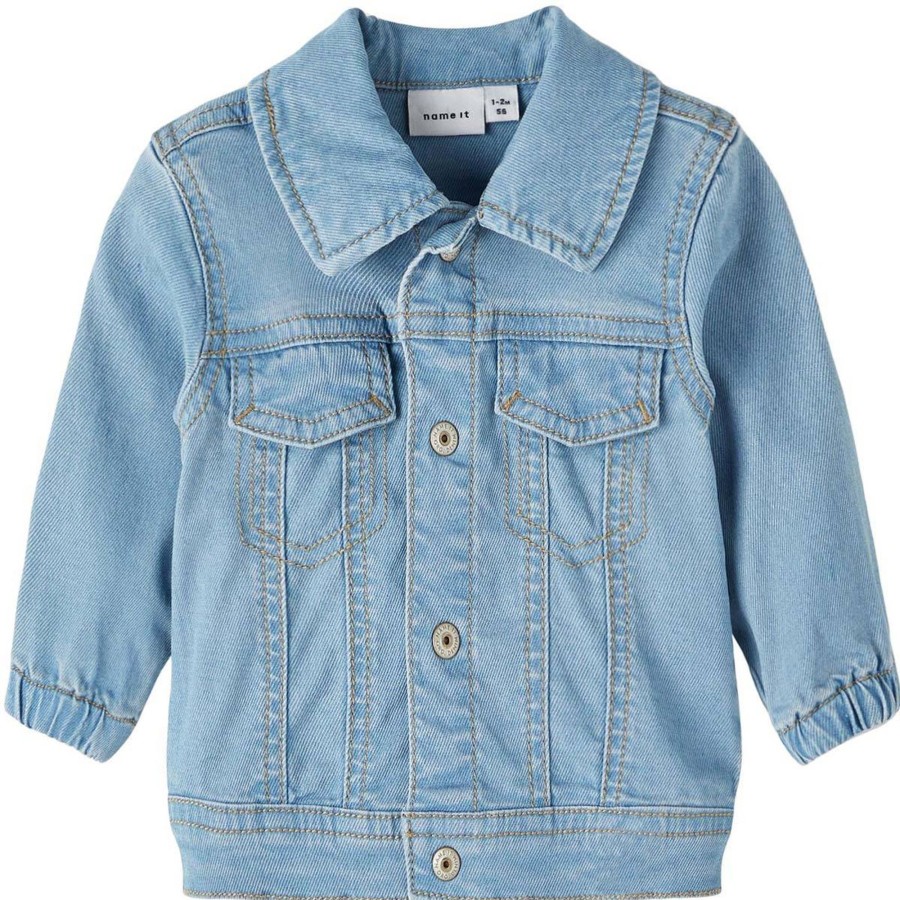 Yttertoy Og Sko Name It | Name It Del Olajakke Til Baby, Light Blue Denim