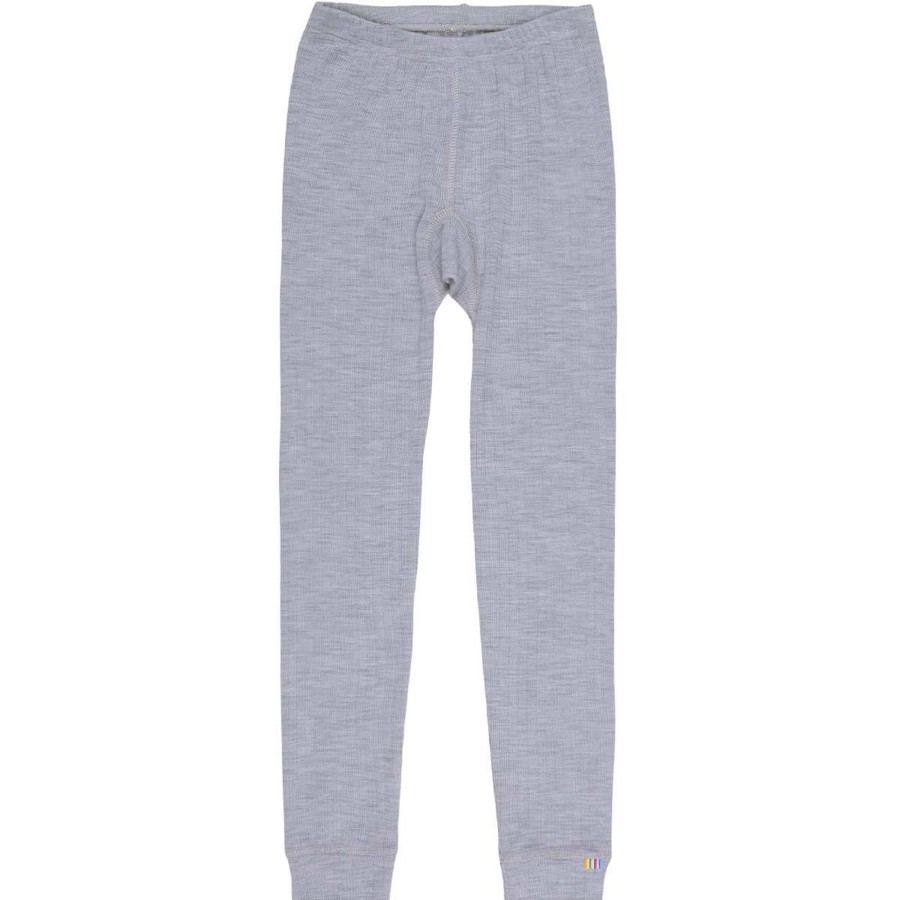 Barneklaer Joha | Joha Ribb Leggings I Merinoull, Light Grey