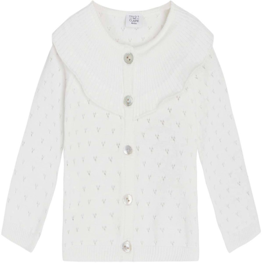 Barneklaer Hust&Claire | Hust & Claire Pen Cardigan Til Barn Og Baby, White