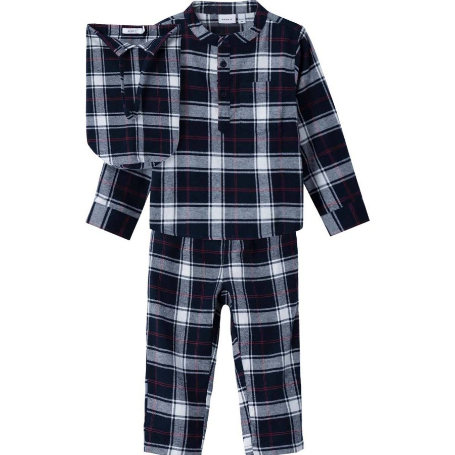 Barneklaer Name It | Name It Ripy Pyjamas M/Ruter Smabarn, Dark Sapphire