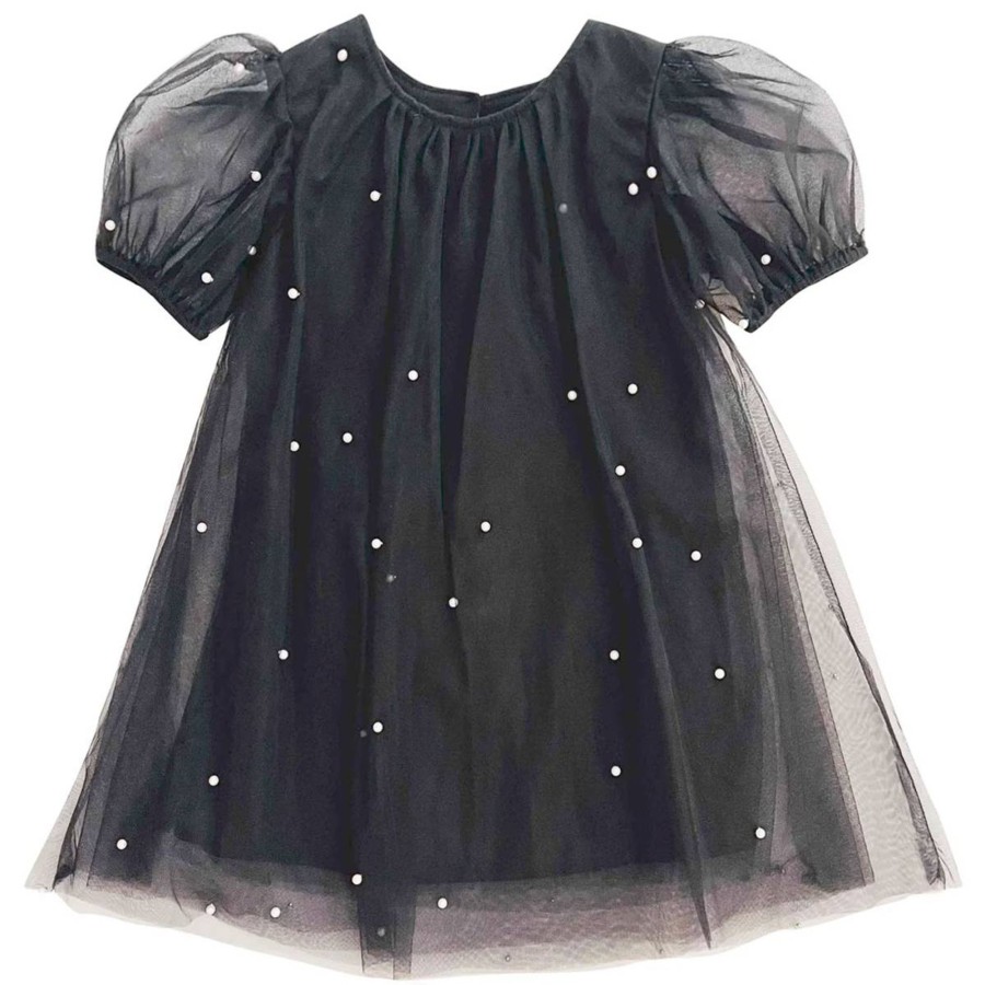 Barneklaer Dolly | Dolly Pearl Tyllkjole Med Puffermer, Black