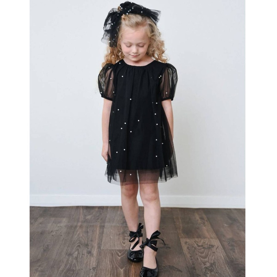 Barneklaer Dolly | Dolly Pearl Tyllkjole Med Puffermer, Black