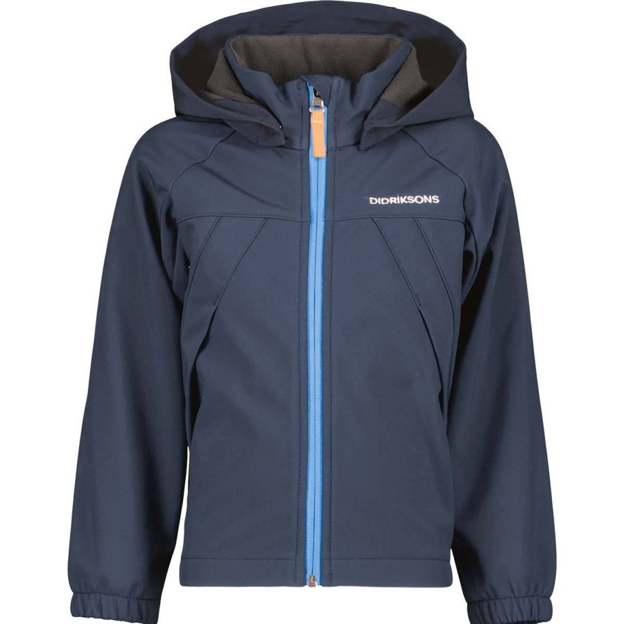 Yttertoy Og Sko Didriksons | Didriksons Troel 3 Softshell Jakke Til Barn, Navy