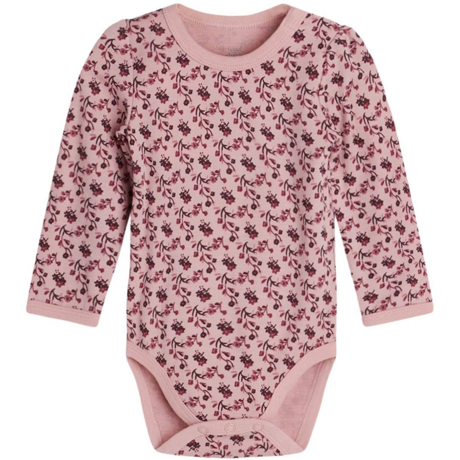 Barneklaer Hust&Claire ull | Hust & Claire Body I Ull/Bambus Blomster, Dusty Rose