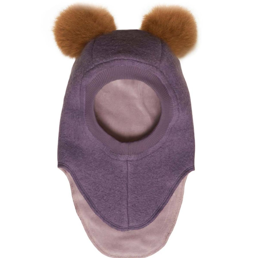 Yttertoy Og Sko Huttelihut | Huttelihut Big Bear Balaclava I Ull Til Barn, Purple Sage