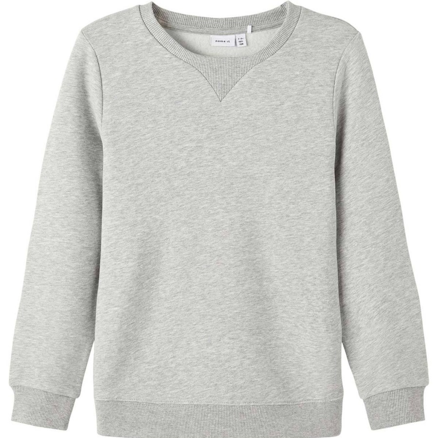 Barneklaer Name It | Name It Leno Sweatshirt Til Barn, Grey Melange