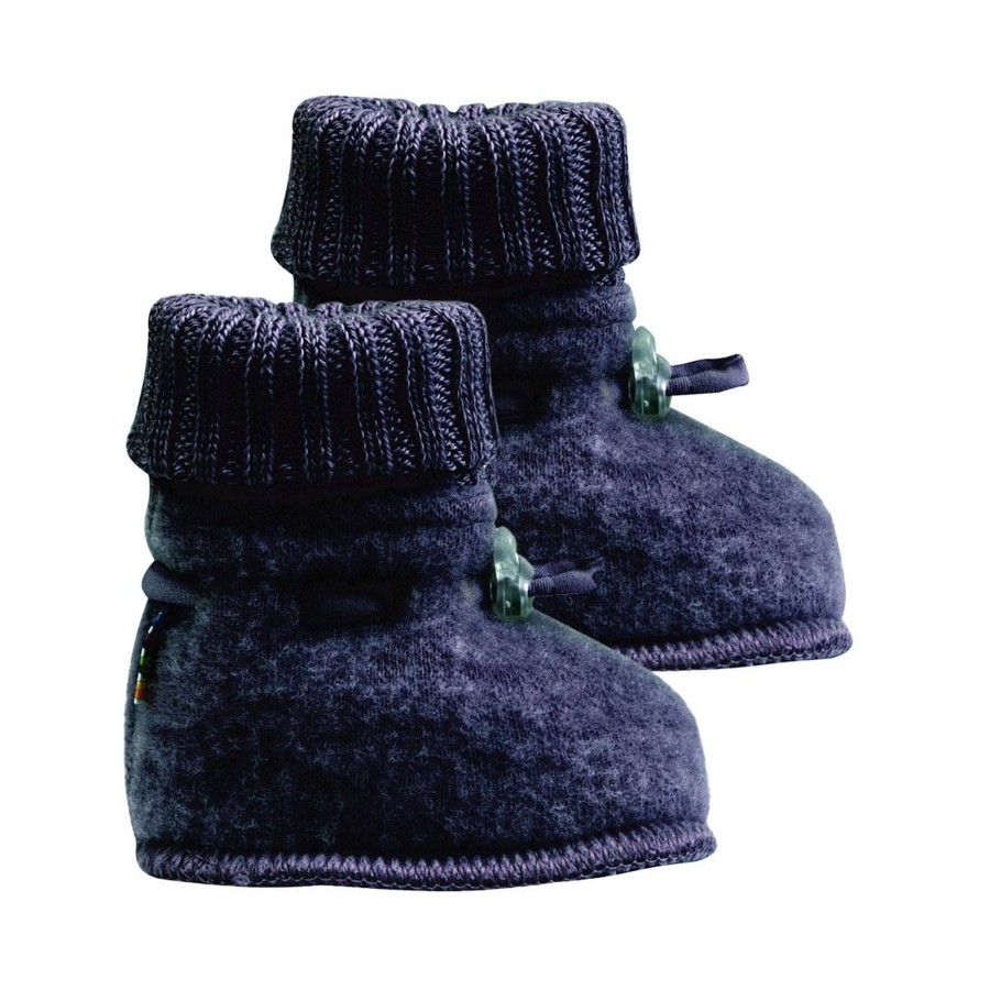 Yttertoy Og Sko Joha | Joha Ullfleece Booties Til Baby, Navy