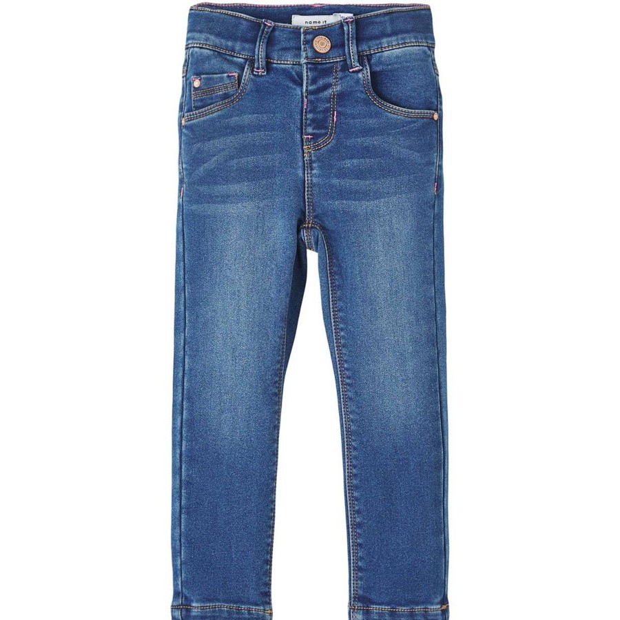 Barneklaer Name It | Name It Salli 6236 Jeans Til Smabarn, Dark Blue Denim