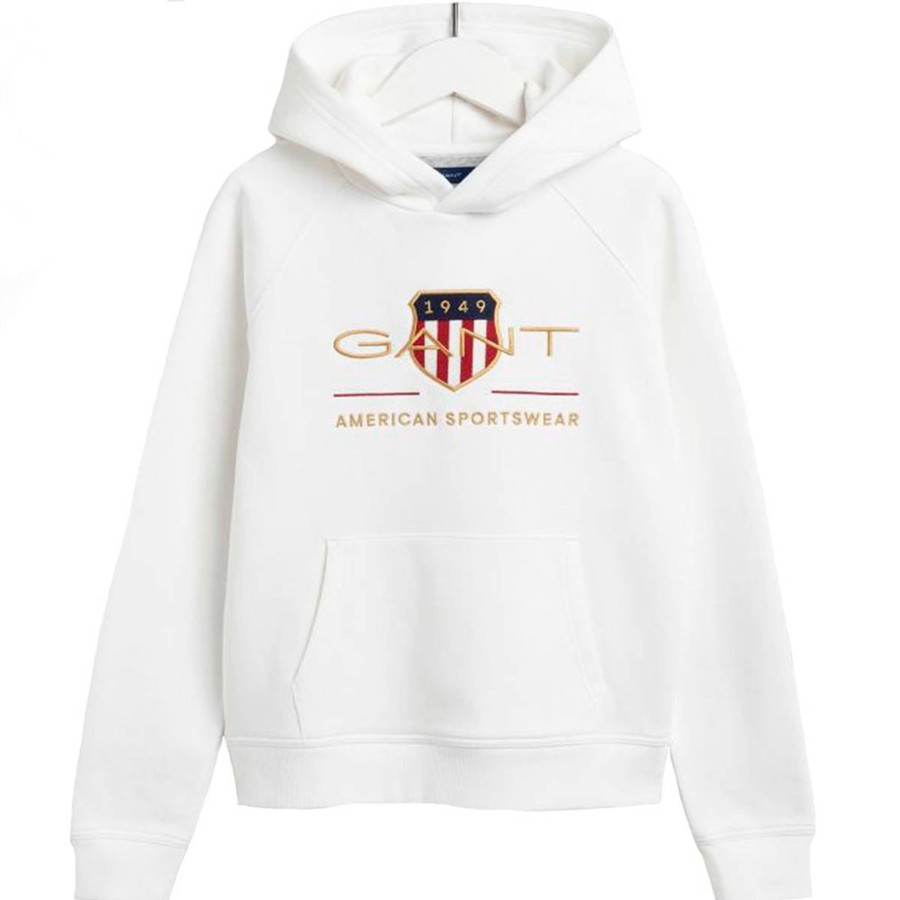 Barneklaer Gant | Gant Archive Shield Hettegenser, Eggshell