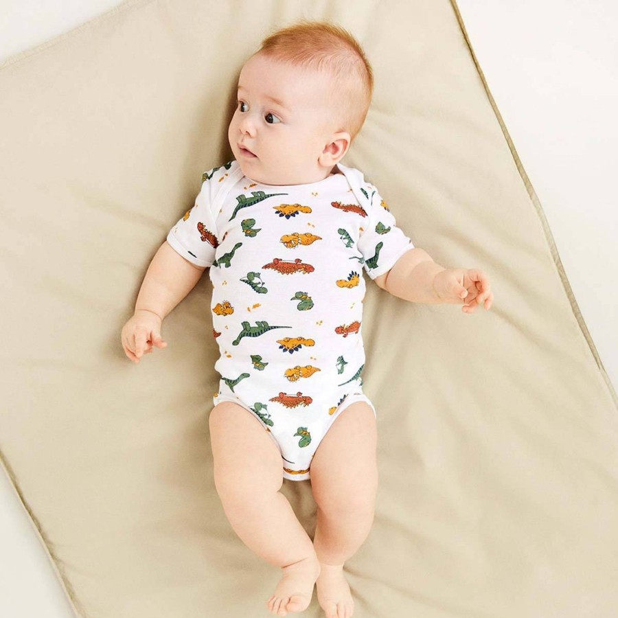 Barneklaer Name It | Name It 3-Pack Kortermet Body Med Dino, Laurel Wreath