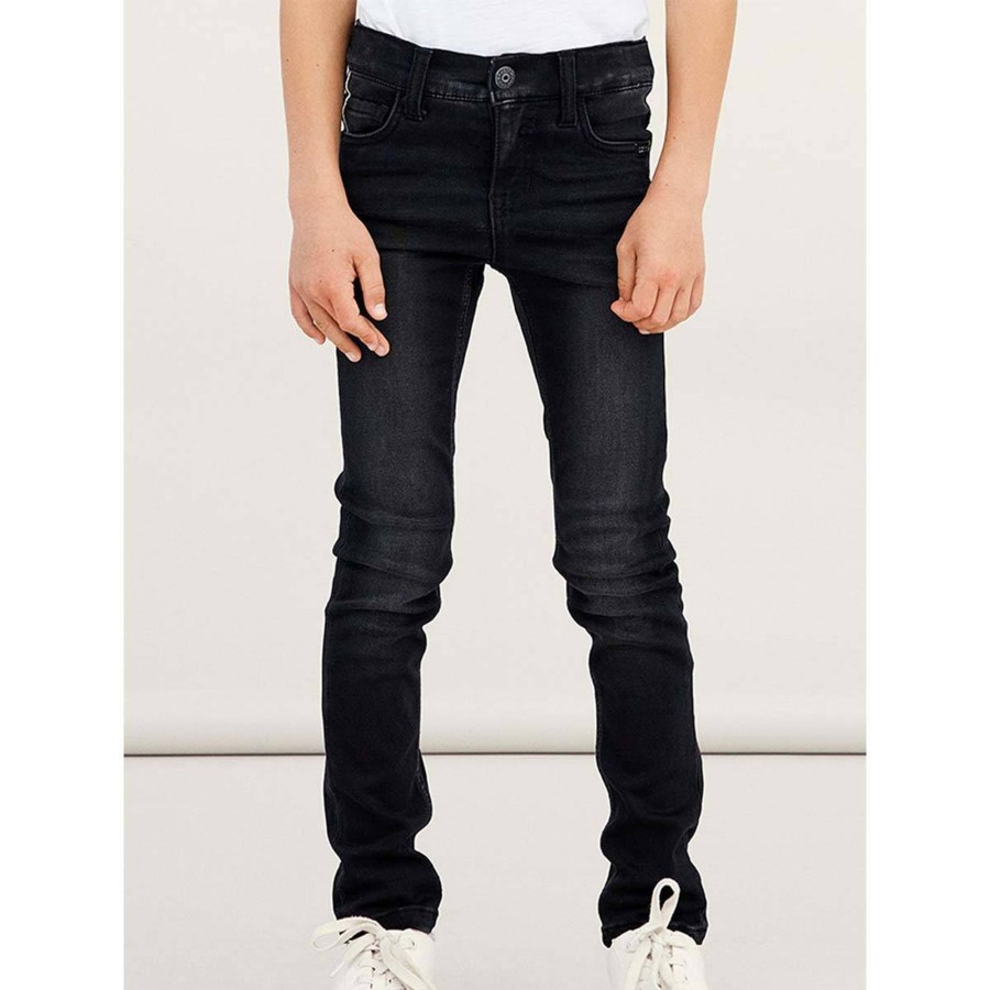 Barneklaer Name It | Name It Theo 1507 X-Slim Jeans Til Barn, Black Denim