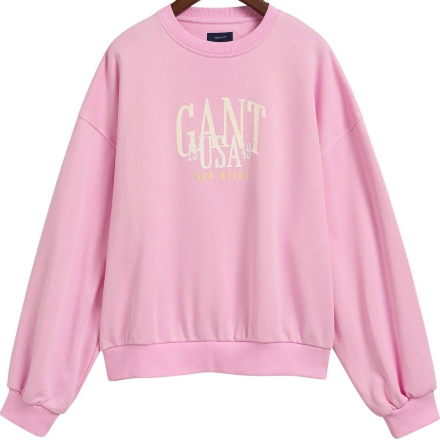 Barneklaer Gant | Gant Voluminous Hettegenser Til Barn, Milky Pink