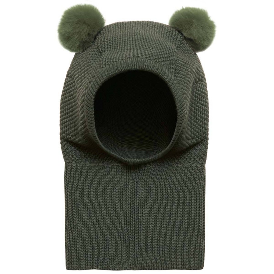 Yttertoy Og Sko Huttelihut | Huttelihut Wooly Balaclava Til Barn, Green Olive